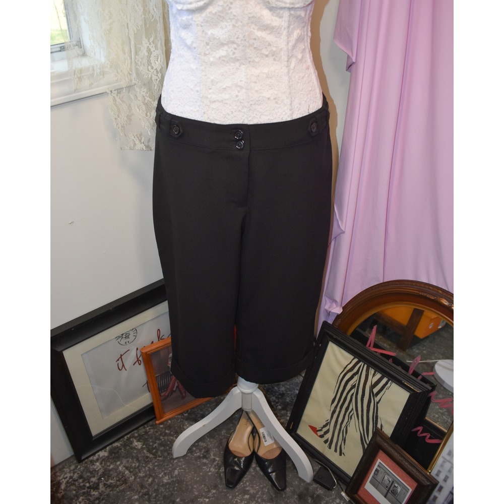 Angelina Jean Black Wide Leg Culotte Trousers Capri Trend 11031282 10P